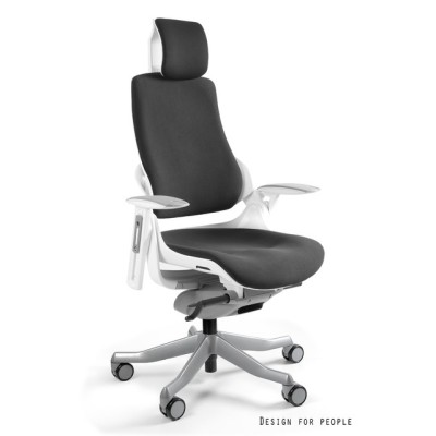 WAU - Fotel biurowy biały tkanina -Fotele biurowe- 