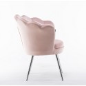 ARIA - Fotel pudrowy róż muszelka - chromowane nogi