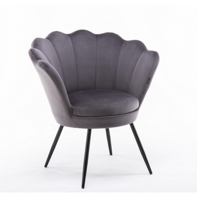 Fotel muszelka ARIA grafitowy do poczekalni -Krzesła kosmetyczne- 
