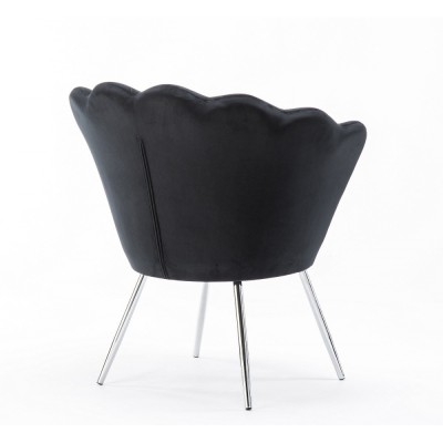 ARIA - Czarny fotel do poczekalni muszelka -Krzesła kosmetyczne- 