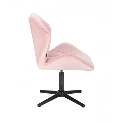 Krzesło kosmetyczne CRONO pudrowy róż welur - czarny krzyżak -Krzesła kosmetyczne- 