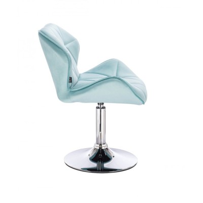 PETYR - Krzesło kosmetyczne welur lazurowy WYBÓR PODSTAW -Krzesła kosmetyczne- 