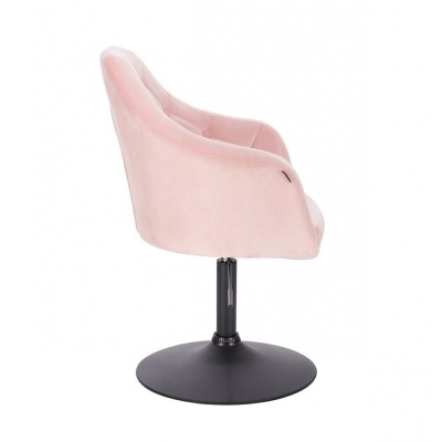 Różowe krzesło kosmetyczne BLERM pudrowy róż welur -Krzesła kosmetyczne- 