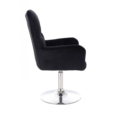 Krzesło kosmetyczne PEDRO czarne tapicerowane -Krzesła kosmetyczne- 