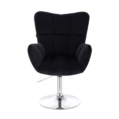 Krzesło kosmetyczne PEDRO czarne tapicerowane -Krzesła kosmetyczne- 