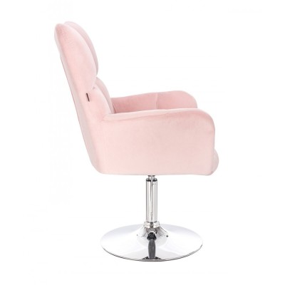 Krzesło kosmetyczne PEDRO pudrowy róż welur -Krzesła kosmetyczne- 