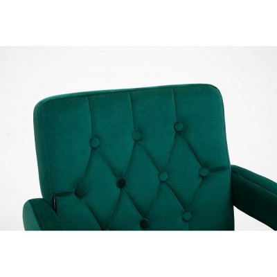 Obrotowy fotel fryzjerski z regulacją SURF BIS butelkowa zieleń -Krzesła kosmetyczne- 