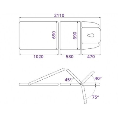 Stół rehabilitacyjny EVO 3 L E pozycja Pivot - elektryczny -Łóżka do masażu- 