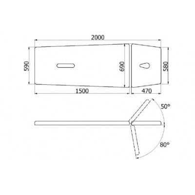 Stół rehabilitacyjny KSR 2 stacjonarny z otworami -Łóżka do masażu- 