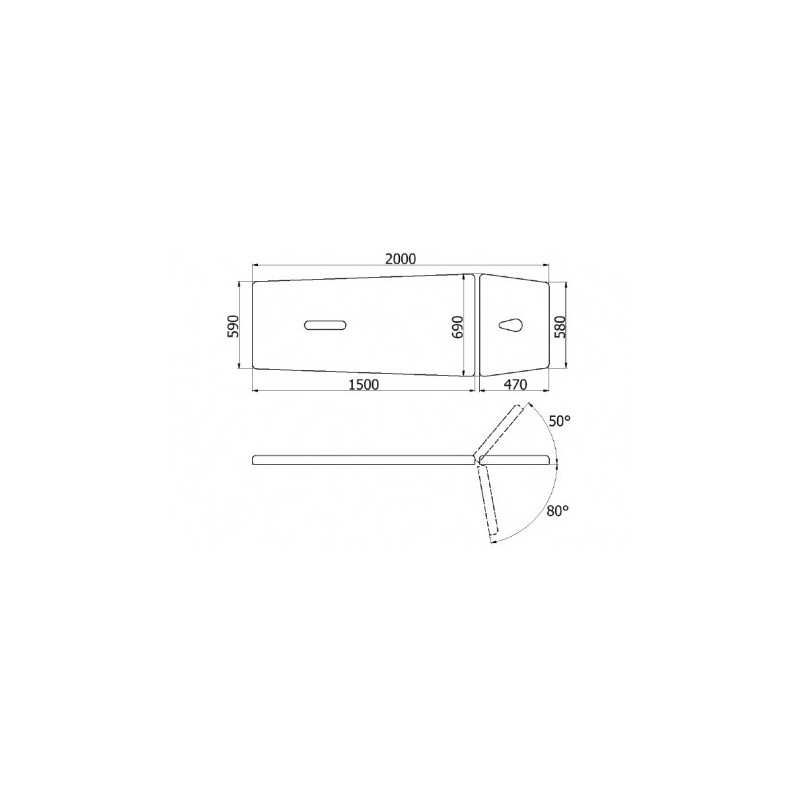 Stół rehabilitacyjny KSR 2 stacjonarny z otworami -Łóżka do masażu- 