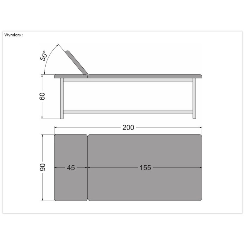 MEDIC 90 - Kozetka medyczna / kosmetyczna -Łóżka SPA- 