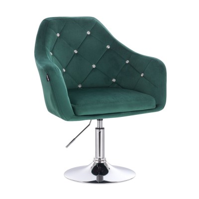 BLERM CRISTAL - Krzesło kosmetyczne butelkowa zieleń WYBÓR PODSTAW -Krzesła kosmetyczne- 