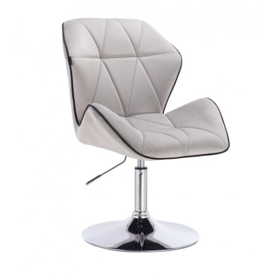 CRONO - Krzesło kosmetyczne welur stalowe WYBÓR PODSTAW -Krzesła kosmetyczne- 
