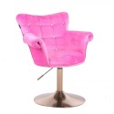 LORA CRISTAL - Krzesło kosmetyczne różowe WYBÓR PODSTAW