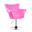 LORA CRISTAL - Krzesło kosmetyczne różowe WYBÓR PODSTAW