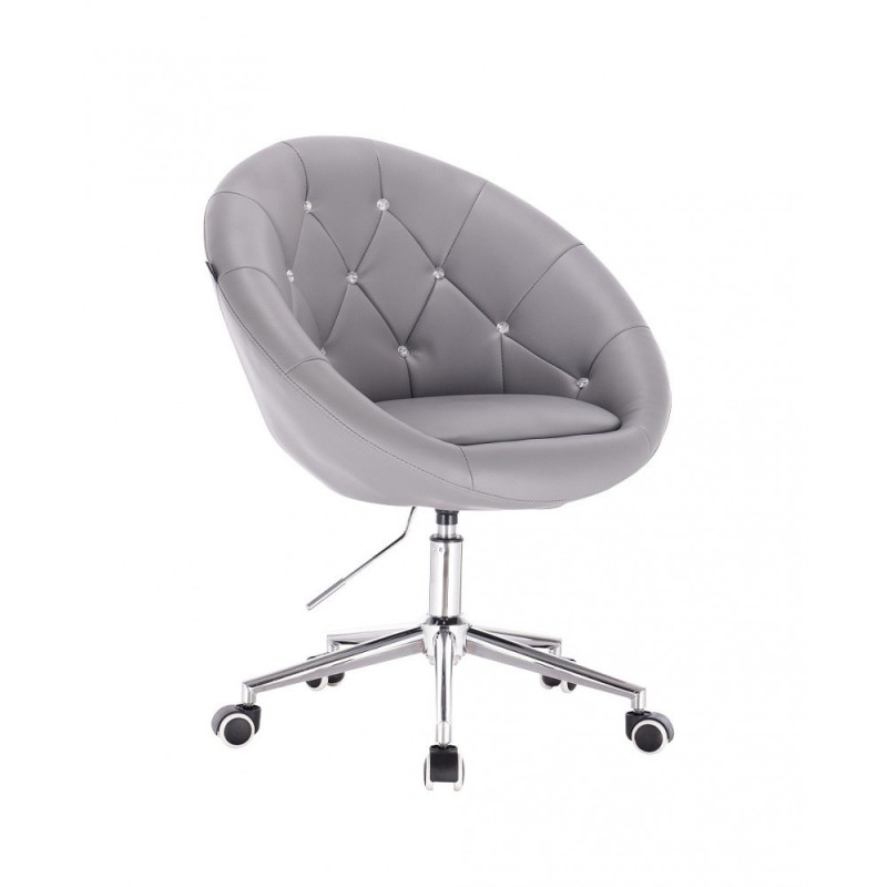 BOL CRISTAL  - Krzesło kosmetyczne szare na krzyżaku -Krzesła kosmetyczne- 