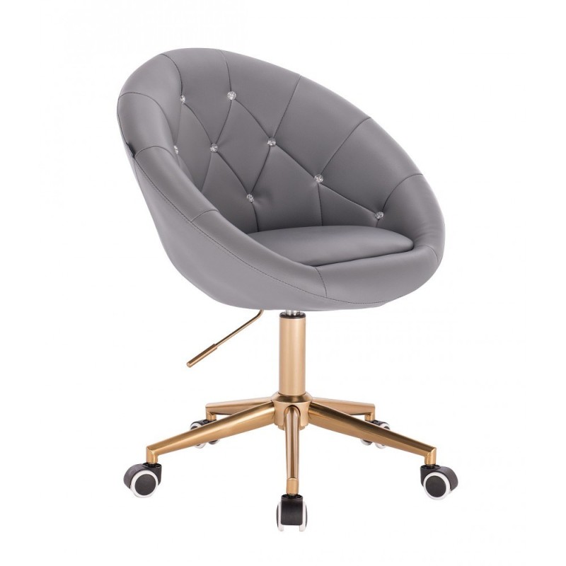 BOL CRISTAL  - Krzesło kosmetyczne szare na krzyżaku -Krzesła kosmetyczne- 