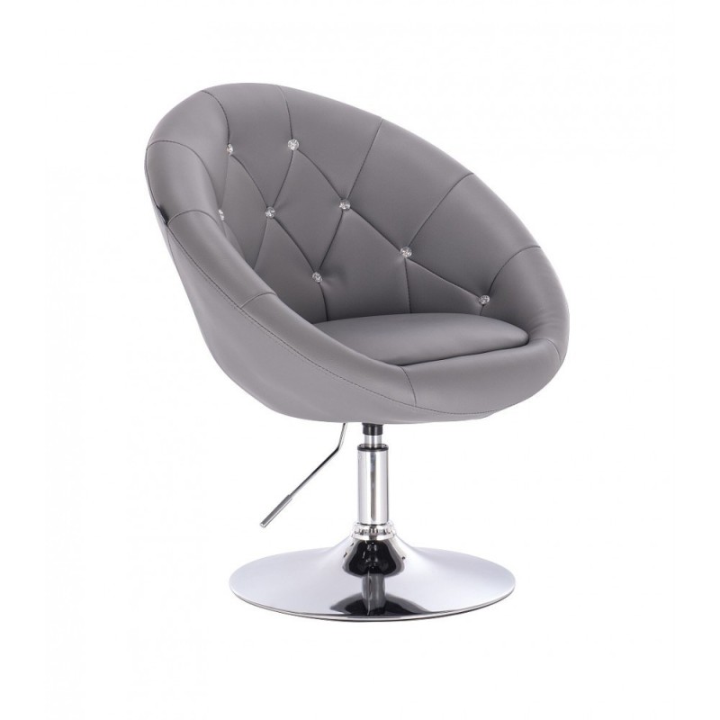 BOL CRISTAL  - Krzesło kosmetyczne szare na krzyżaku -Krzesła kosmetyczne- 