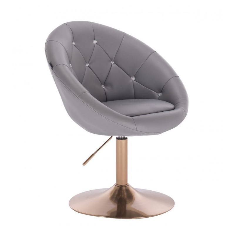 BOL CRISTAL  - Krzesło kosmetyczne szare na krzyżaku -Krzesła kosmetyczne- 