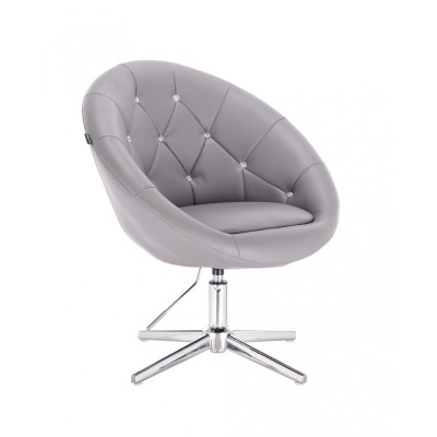 BOL CRISTAL  - Krzesło kosmetyczne szare na krzyżaku -Krzesła kosmetyczne- 