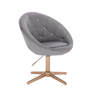 BOL CRISTAL  - Krzesło kosmetyczne szare na krzyżaku -Krzesła kosmetyczne- 