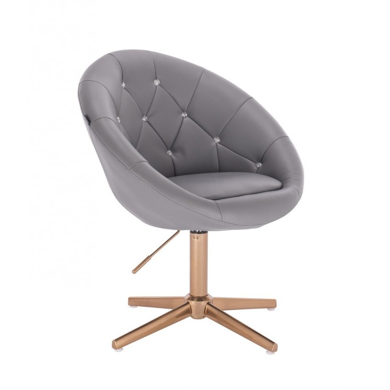 BOL CRISTAL  - Krzesło kosmetyczne szare na krzyżaku -Krzesła kosmetyczne- 