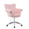 Różowe krzesło kosmetyczne LORA CRISTAL pudrowy róż