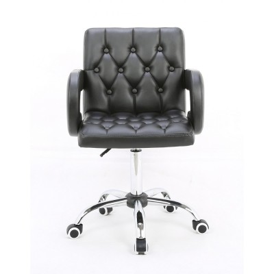 Czarne krzesło kosmetyczne SURF BIS tapicerka skóra ekologiczna -Krzesła kosmetyczne- 