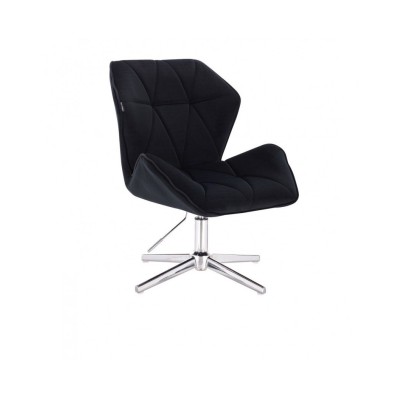 Krzesło dla stylistki paznokci CRONO czarne obrotowe - cross chrom