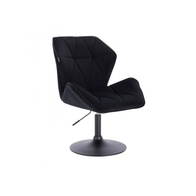 Czarne krzesło do manicure dla klientki CRONO welur - dysk czarny -Krzesła kosmetyczne- 