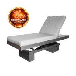 Szary podgrzewany fotel do zabiegów kosmetycznych