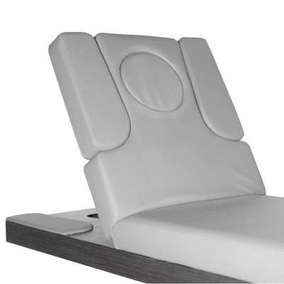 Szary podgrzewany fotel do zabiegów kosmetycznych