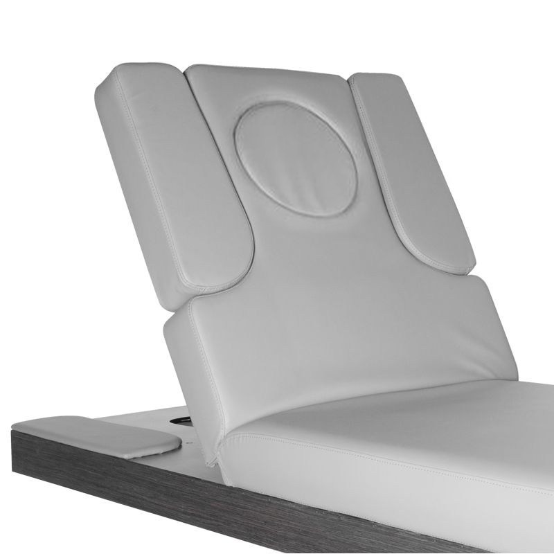 Szary podgrzewany fotel do zabiegów kosmetycznych