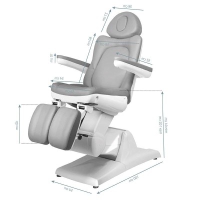 Fotel do pedicure elektryczny szary Zaffiro 870S