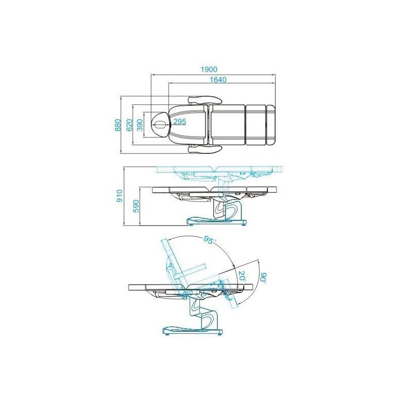 Biały elektryczny fotel do zabiegów kosmetycznych Azzurro