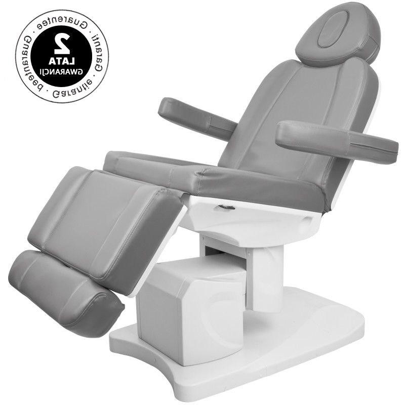 Szary elektryczny fotel do zabiegów kosmetycznych
