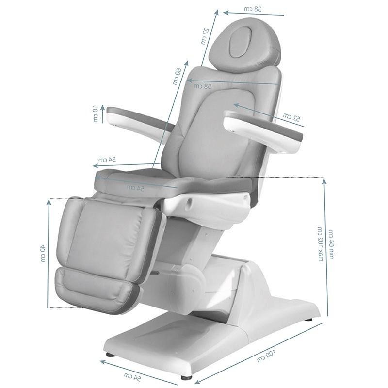 Szary elektryczny fotel do zabiegów kosmetycznych
