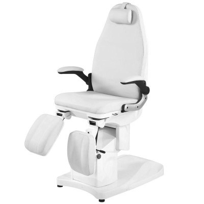 Biały elektryczny fotel podologiczny Zaffiro 709A