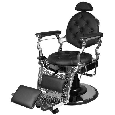 GABBIANO FOTEL BARBERSKI GIULIO SILVER CZARNY -Fotele barberskie- 