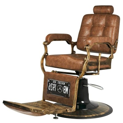 GABBIANO FOTEL BARBERSKI BOSS OLD LEATHER JASNOBRĄZOWY -Fotele barberskie- 