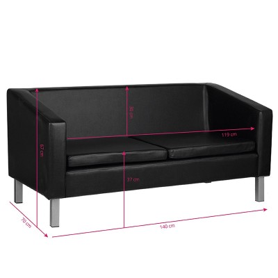 GABBIANO SOFA DO POCZEKALNI BM18003 CZARNA -Recepcje- 