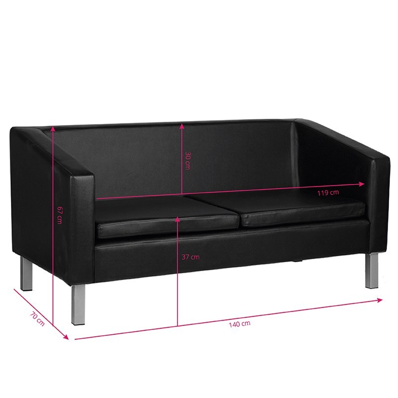 GABBIANO SOFA DO POCZEKALNI BM18003 CZARNA -Recepcje- 