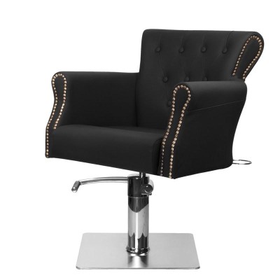 Black hydraulic salon barber chair