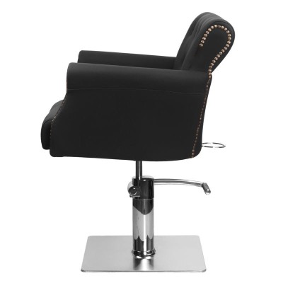 Black barber salon chair chrome
