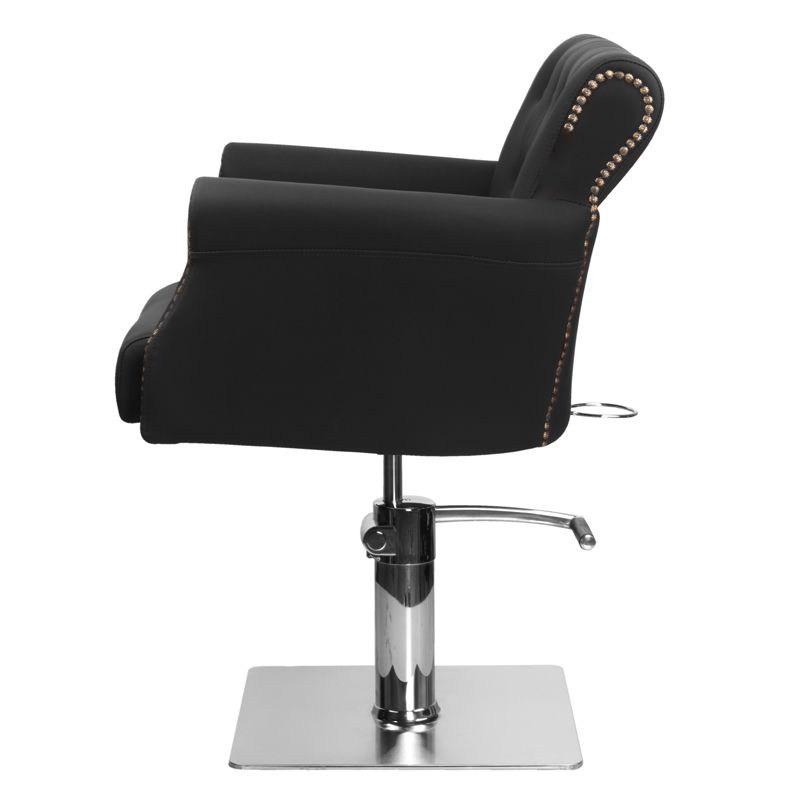 Black barber salon chair chrome