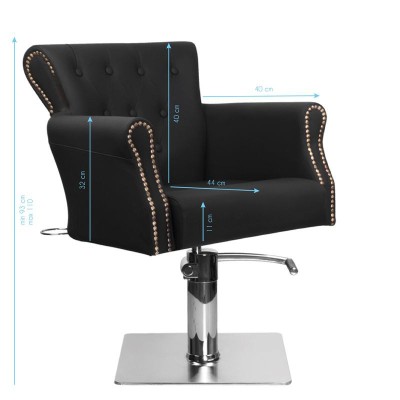 Black leather hydraulic salon chair