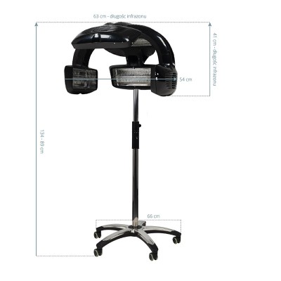 Black standing infrared salon heater