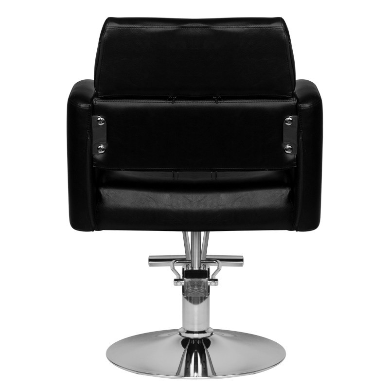 Black salon chair chrome base