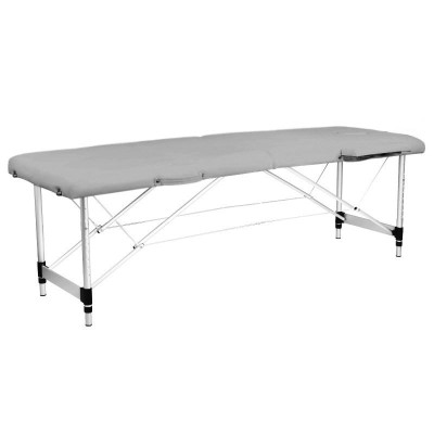 STÓŁ SKŁADANY DO MASAŻU ALUMINIOWY KOMFORT 2 SEGMENTOWY SZARY -Leżanki- 