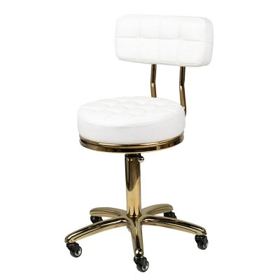 TABORET KOSMETYCZNY GOLD AM-961 BIAŁY -Taborety kosmetyczne i hokery- 